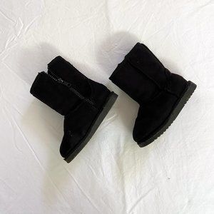 Faux Suede Faux Fur Lined Boots Black Baby Toddler Girl’s Size 8